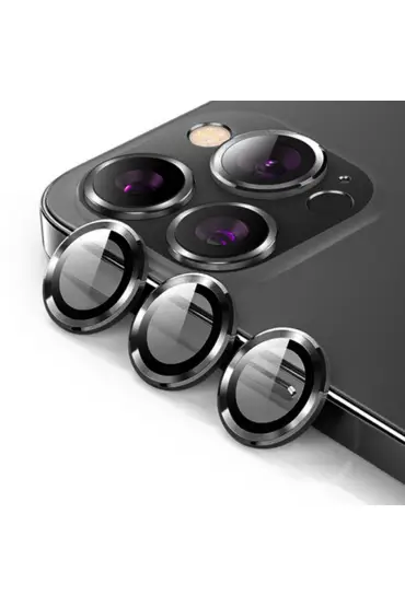  Urr İphone 14 Pro Max Titanium Alloy Kamera Lens Koruyucu - Ürün Rengi : Siyah