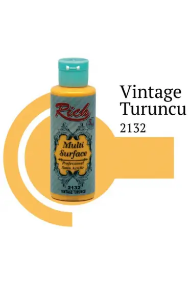  202 Rich Multi Surface 2132 Vintage Turuncu Akrilik Boya 120 cc