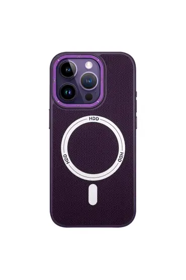  İphone 15 Pro Kılıf Hbc-157 Granada Magneticsafe Kapak - Ürün Rengi : Bordo