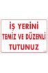  202 Temizlik Düzen Uyarı Levhası 25x35 KOD:1200