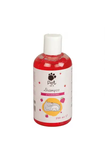  205 Çilek Aromalı Kedi ve Köpek Şampuanı 250 ml Kırmızı