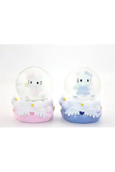  Küçük Hello Kitty Işıklı Kar Küresi 9 Cm Alk1784