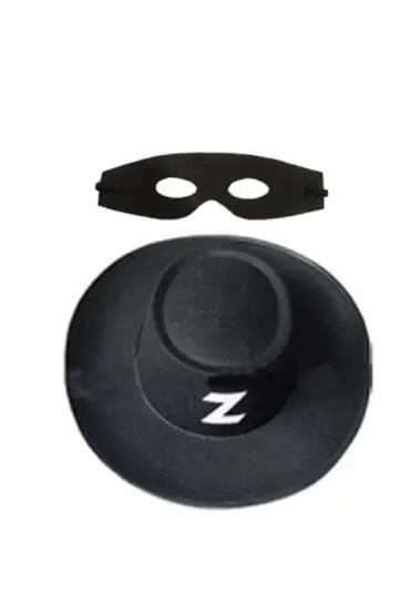  Zorro Şapka Maske Set Yetişkin