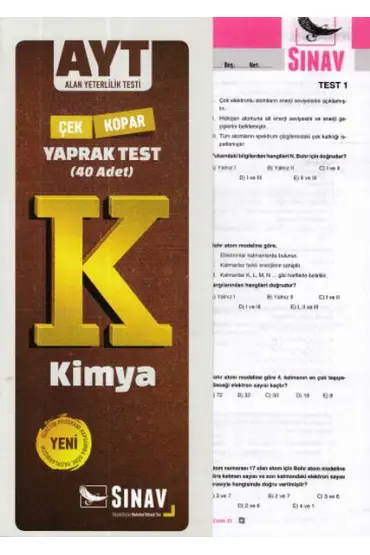 Sınav AYT Kimya Yaprak Test (Yeni)