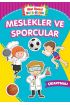 Okul Öncesi Boya-Öğren - Meslekler ve Sporcular - Çıkartmalı