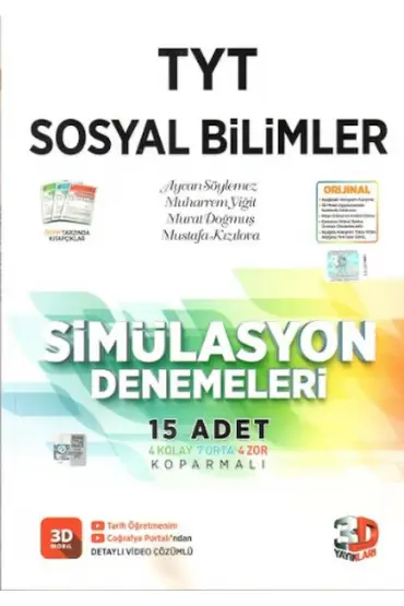 3D TYT Sosyal Bilimler Tamamı Video Çözümlü Simülasyon Denemeleri (Yeni)