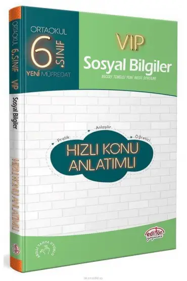 Editör 6. Sınıf VIP Sosyal Bilgiler Hızlı Konu Anlatımlı (Yeni)