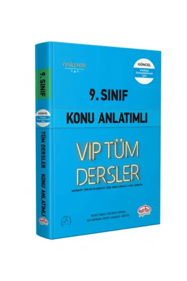 Editör 9. Sınıf VIP Tüm Dersler Konu Anlatımlı Mavi Kitap