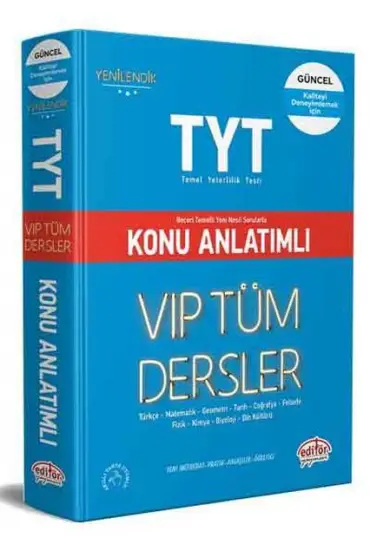 Editör TYT VIP Tüm Dersler Konu Anlatımlı