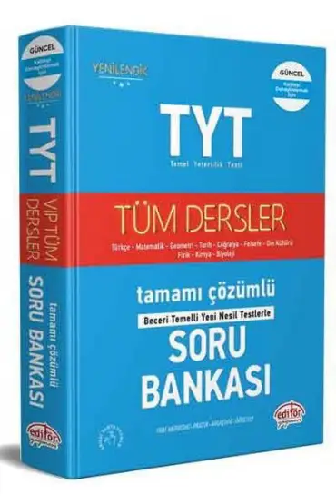 Editör TYT Tüm Dersler Tamamı Çözümlü Soru Bankası