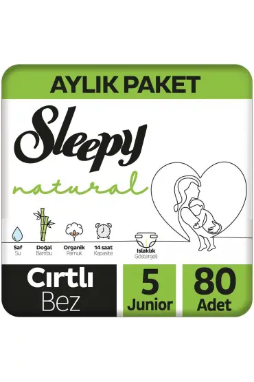  193  Natural Bebek Bezi  5 Beden 11-18 Kg 80 Adet