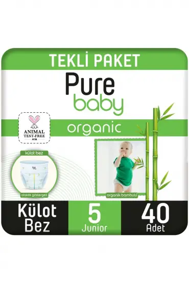  193  Pure  Organik Külot Bez  5 Beden 11-20 Kg 40 Adet