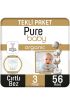  193  Pure  Organik Bebek Bezi  3 Beden 4-10 Kg 56 Adet