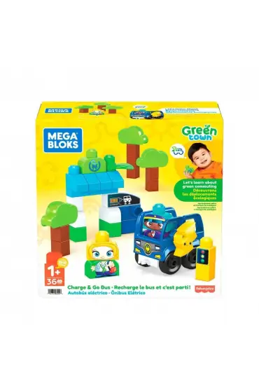  193 HDX90 MEGA BLOKS® Doğa Dostu Otobüs Seti 36 parça +1 yaş