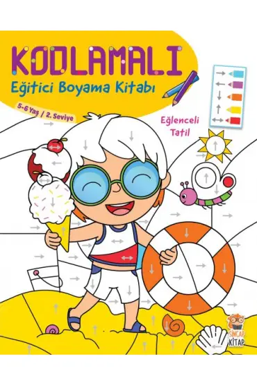 Kodlamalı Eğitici Boyama Kitabı - Eğlenceli Tatil