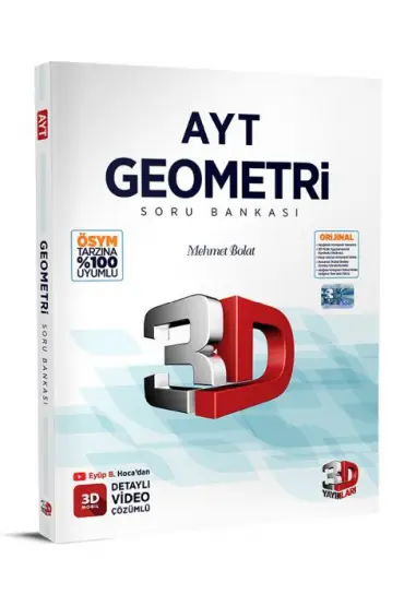 3D 2023 AYT Geometri Tamamı Video Çözümlü Soru Bankası