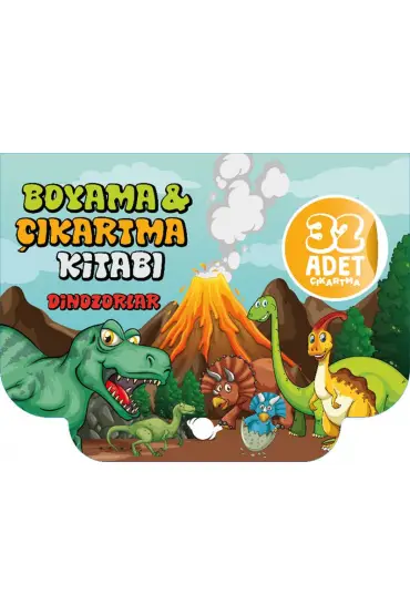 Dinozorlar Boyama ve Çıkartma Kitabı