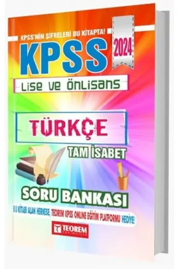 Teorem Yayınları 2024 KPSS Lise Ön Lisans Türkçe Tam İsabet Soru Bankası