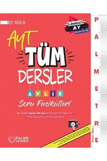 Palmetre AYT Eşit Ağırlık Tüm Dersler Aylık Çalışma Fasikülleri