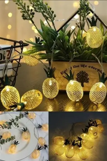  303  Dekoratif Pilli Pineapple Ananas Pilli Şerit Led Işık (1 Metre)