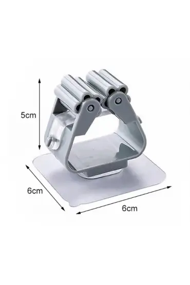  Yapışkanlı Pratik Mop Tutucu 4 Adet Gri