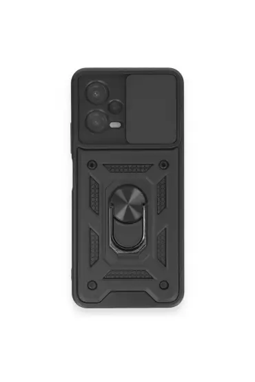  942 Xiaomi Redmi Note 12 4g Kılıf Pars Lens Yüzüklü Silikon - Ürün Rengi : Siyah