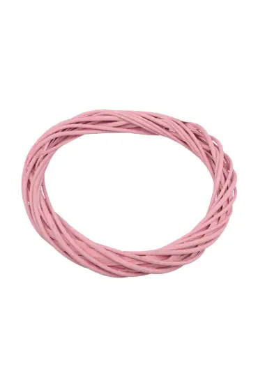 Bambu Kapı Süsü Halkası 30 Cm Pembe