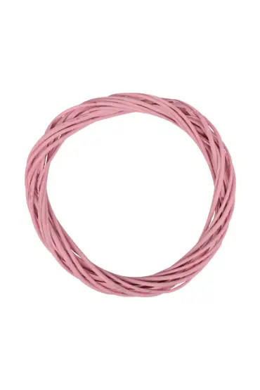 Bambu Kapı Süsü Halkası 30 Cm Pembe