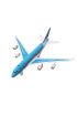  505 Çek Bırak Işıklı Sesli Yolcu Uçağı 18 Cm - SY8022 - Mavi