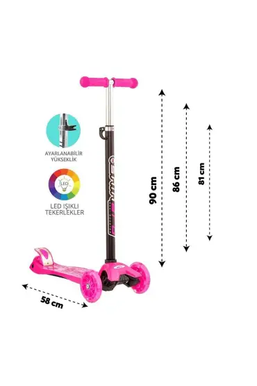  193 Torutoys Maxi Twist Işıklı Scooter Pembe