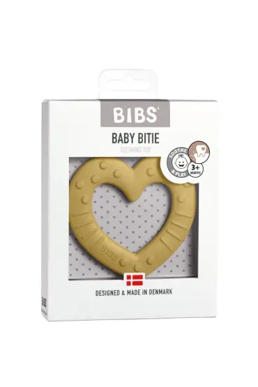  193 Bibs  Bitie Diş Kaşıyıcı Heart - Mustard