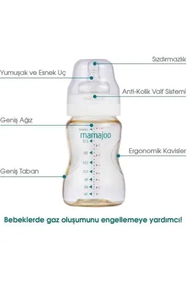  193 Mamajoo Gold Biberon 150ml ve Anti Kolik Biberon Emziği No1