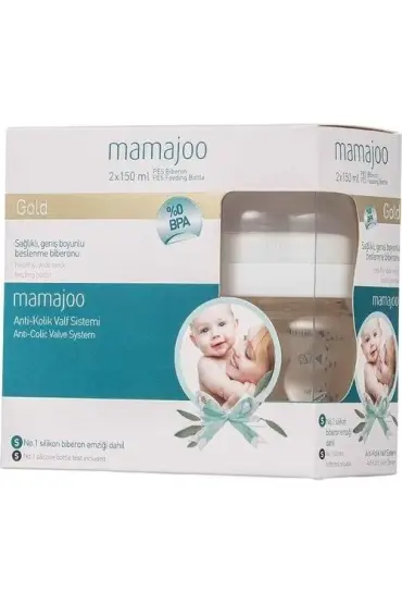  193 Mamajoo Gold Biberon 2li 150ml Anti Kolik Biberon Emziği No1