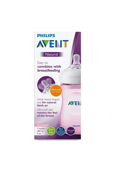  193  Avent Natural PP Biberon 260ml Pembe