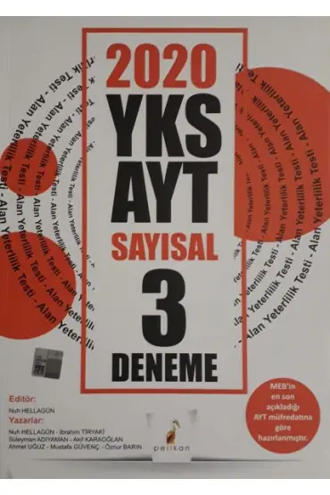 Pelikan 2020 YKS AYT Sayısal 3 Deneme (Yeni)