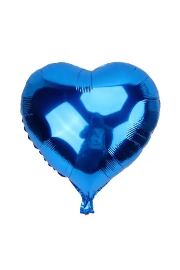  192 Kalp Balon Folyo Mavi 45 Cm 18 İnç (4172)