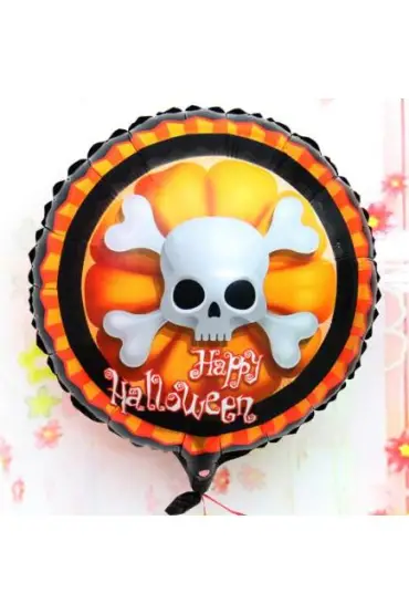  192 Halloween İskelet Kuru Kafa Folyo Balon 18 İnç (4172)