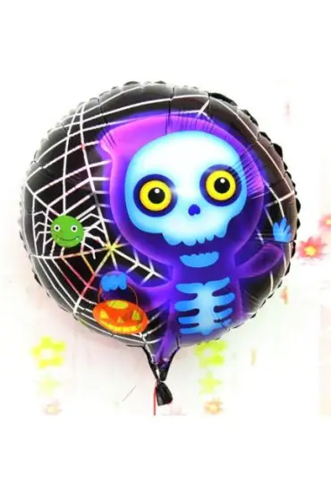  192 Halloween İskelet Hayalet Folyo Balon 18 İnç (4172)