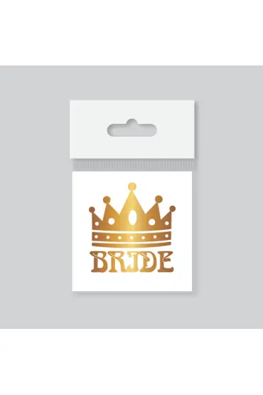 Tekli Bride Tattoo Model 7 - Altın Yaldız - 5,5 cm x 5,5 cm - Geçici Dövme