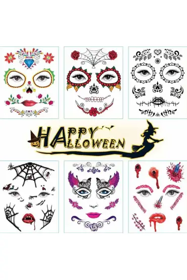 Cadılar Bayramı Halloween Dövme Tattoos 12li