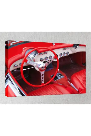 Kanvas Tablo  - Kırmızı Klasik Arabalar - EA30
