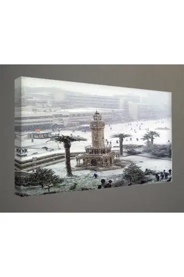 Kanvas Tablo - İzmir Resimleri - Saat Kulesi  Karlı IZM51