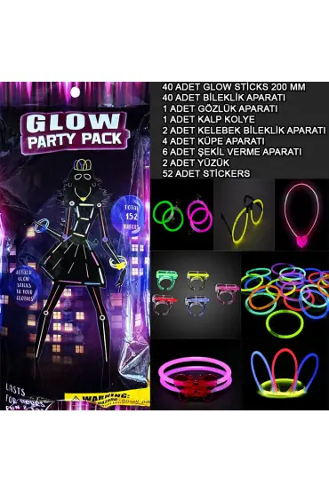 Glow Parti Seti 152 Parçalık Lüks Glow Stick Kostüm Seti  ( )