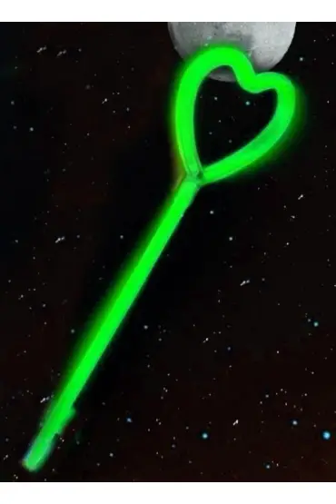 Karanlıkta Yanan Glow Stick Partisi Kalp Şekilli Asa Sopa 6 Renk 6 Adet ( )