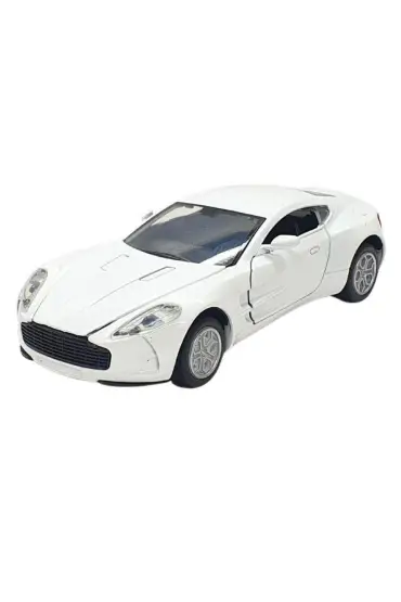  505 Aston Martin - Çek Bırak Spor Araba Işıklı Sesli  - XL80138-28L - Beyaz