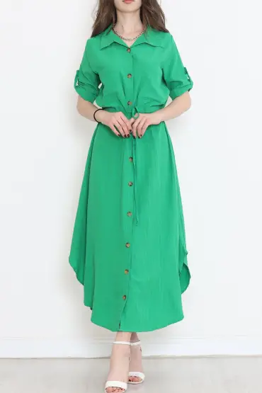 Çift Cepli Elbise Yeşil - 152343.701.