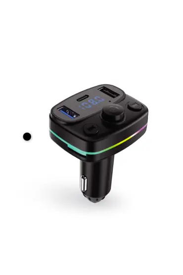 FM Transmitter Müzik Oynatıcı Kablosuz Bağlantı + Araç Şarjı RGB Type-C AFT10