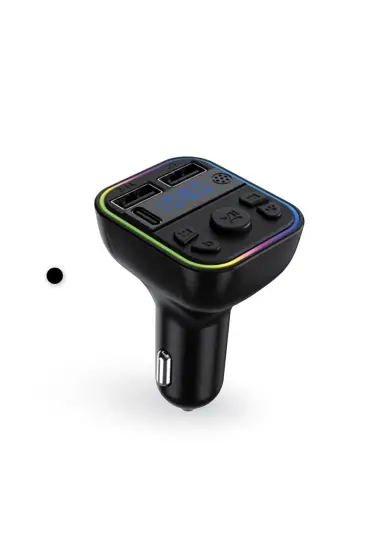 FM Transmitter Müzik Oynatıcı Kablosuz Bağlantı + Araç Şarjı RGB Type-C AFT12