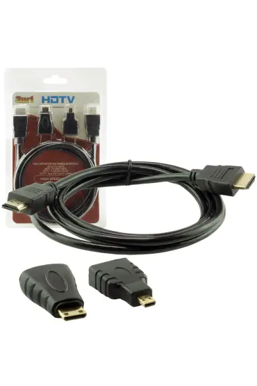  192 HDMI KABLO 1.5 METRE 3LÜ SET  (MICRO HDMI HDMI*MİNİ HDMI HDMI) (4172)