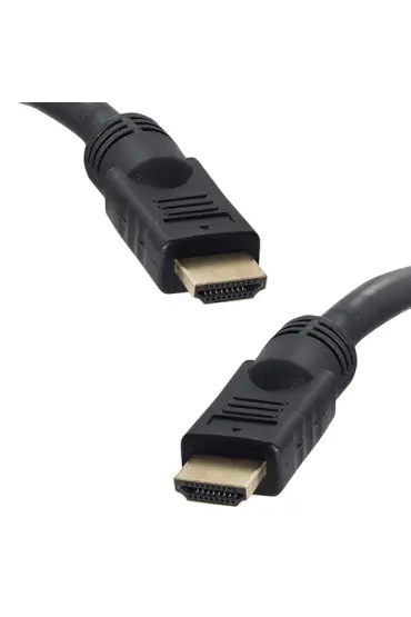  192 PLASTİK DÜZ SİYAH 25 METRE GOLD FLAT HDMI KABLO POŞETLİ (4172)